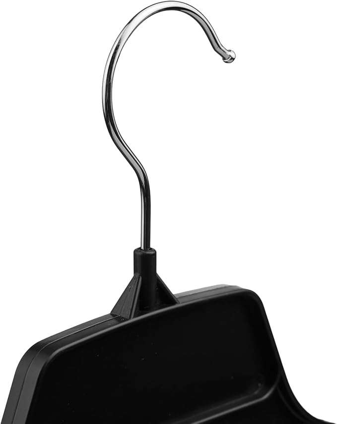 DEILSY™ Black Plastic Hangers – Durable Black Clothes Hangers, Slim Clothing Hangers for Organizing Shirts, Dresses, Jackets, and Coats in Your Closet - 25 Pack