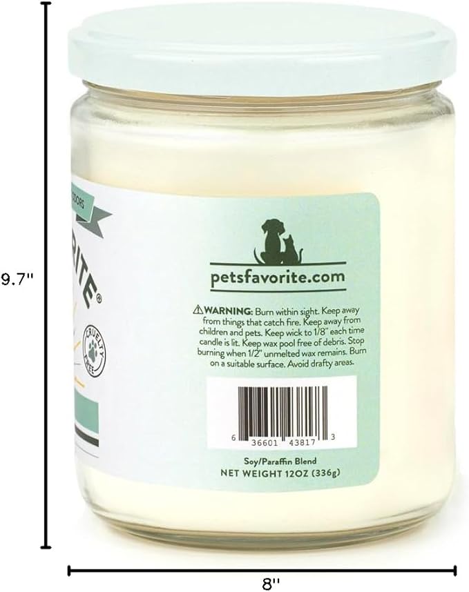 Pet's Favorite Pet Odor Candle, Clean Burning, Long Lasting Scented Candles with a Cotton Wick. (Forest Pine, Pack of 2)