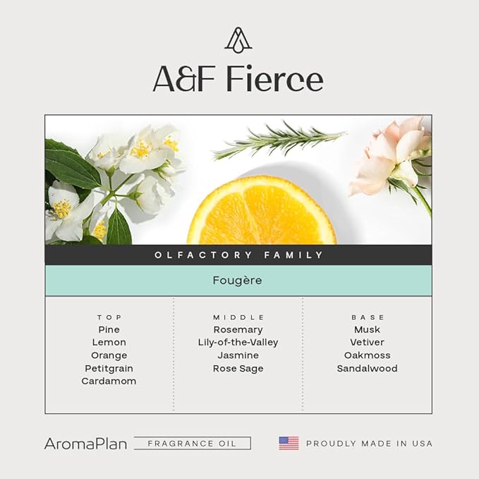 AromaPlan Hotel Scents, Inspired by A+F Fierce, 5 Fl Oz (148ml)-Home Luxury Scents & 5 Star Hotel Scents for Diffuser, USA Made, Bigger Bottle, Bolder Aroma & Longer Lasting