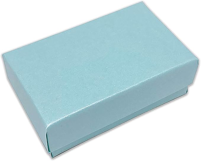 TheDisplayGuys - 25-Pack #21 Cotton Filled Cardboard Paper Jewelry Boxes Gift Case - Pearl Teal (2.6" x 1.6" x 1.0") - for Shipping or Storage