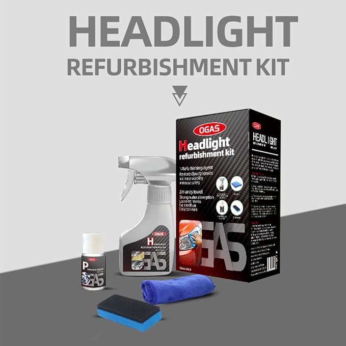 Biaoyun Automotive Headlamp Restoration Fluid Oxidized, Headlight Refurbishment Kit, Professional Car Headlamp Cleaner with Refurbishing Agent, Durable Headlight Repair Kit for All Vehicle Types