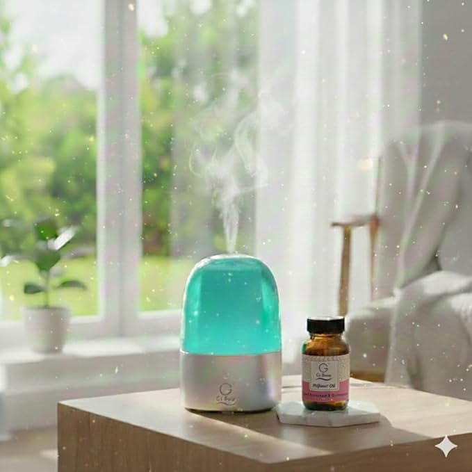 G’s Breeze Smart Diffuser with Refill – Bluetooth & Wi-Fi App Control, Gradient LED Lighting, Adjustable Scent Intensity, 24 Hour, Aromatherapy Diffuser for Home & Office - Dark Chocolate & Strawberry