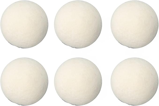Dryer Balls, 6pcs Wool Drying Balls, Reusable Static Reduction Time Saving Skin Friendly Softener for Clothes