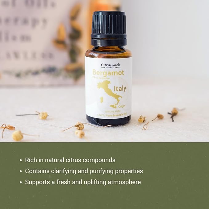 Bergamot Essential Oil - Direct from Citrusmade in Sicily- Pure Essential Oil for Diffusers and Aromatherapy | 100% Pure Therapeutic Grade (15ml)