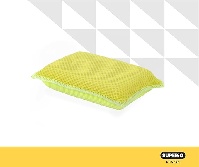 Microfiber Non-Scratch Dish & Kitchen Scrubber Heavy-Duty Household Cleaning Sponges, Multi-Purpose Cleaning Supplies for Dishes and Kitchens Pack of 12