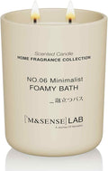 M&SENSE Natural Soy Large Candle| Foamy Bath | 16.6 oz, 95H Burn | Mini Spring Scented Candles for Relaxation, Valentines Day Gift, Home Décor | for Bedroom, Office, Party