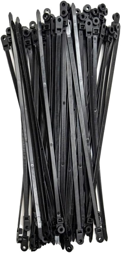 ZipTie.com 15-Inch Black Zip Ties With Screw Hole - 120-lb Tensile Strength Cord Management & Secure Mounting - UL 21 Listed Tie Wraps - Indoor & Outdoor Multi-Purpose (100-Pack)