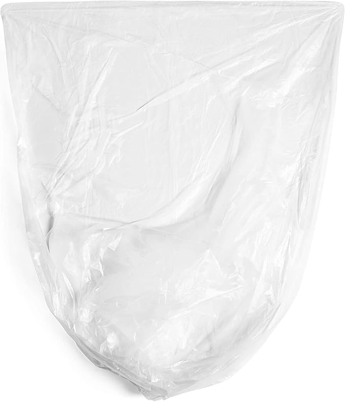 Aluf Plastics High Density Trash Bags, 45 Gallon, 1000 Count, 14 Micron (eq), 40" x 48", Clear, for Bathroom, Office, Industrial, Commercial, Janitorial, Municipal, Recycling