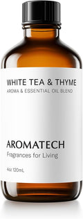 AromaTech White Tea and Thyme Aroma Essential Oil Blend: Luxury Hotel Inspired Aromatherapy with Tea Leaf, Fresh Thyme & Amber for Ultrasonic Diffusers (4 Fl Oz (Pack of 1))
