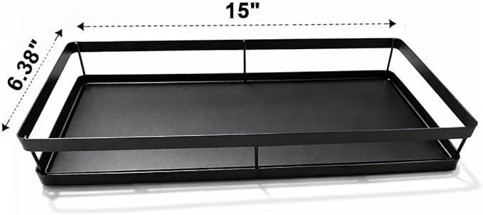 Under Sink Organizer, Ball-Bearing, Under Kitchen Sink Organizer, Under Cabinet Organizer, No-Drill Adhesive, Under Sink Storage (Glossy Black, 1-Pack)