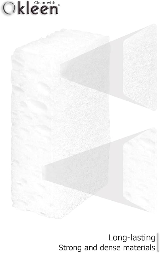 Okleen White Multi Use Scrub Sponges. Made in Europe. 9 Pack, 4.3x2.8x1.4 inches. Odorless Delicate Scrubber for Kitchen and Household Cleaning