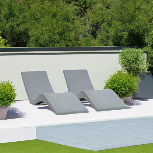 Aqua Outdoors - in-Pool Chaise Lounger - Pool & Sun Shelf Lounge Chair - Designed for Water Depths Up to 9” - Compatible with All Types - Poolside & Sun Deck Tanning - Set of 2 - Gray Granite