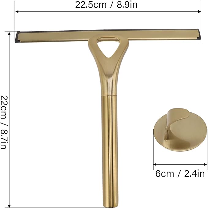 Moofey Shower Squeegee for Glass Doors, Stainless Steel Shower Squeegee, Window Cleaning Tools for Glass Doors Car Glass Bathroom Window Kitchen Mirror