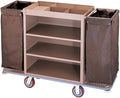 Multifunctional Housekeeping Caddy, Compact Service Trolley, Hotel Cleaning Cart with Removable Canvas Bags & Locking Wheels for Housekeeping Hotels Apartment,001