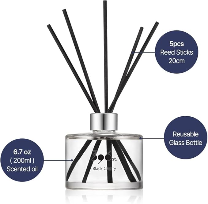 396 st. Reed Diffuser, White Musk, 200ml(6.7oz) / Reed Diffuser Sets, Home Fragrance, Scented Oils, Home & Bathroom Décor