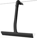 Shower Squeegee for Glass Doors, Hang Anywhere Silicone Shower Squeegee with Hook Design for Easy Hanging and Cleaning (Black)
