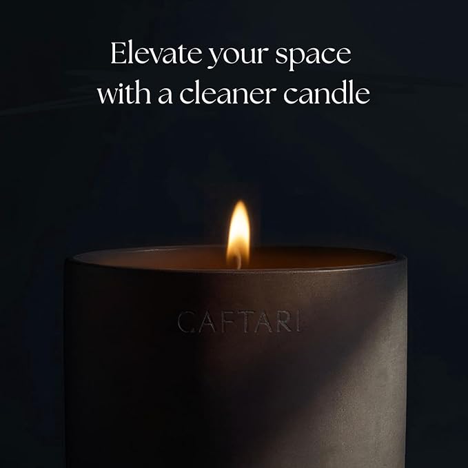 CAFTARI Luxury Aromatherapy Candle | Bergamot, Mandarin & Tea Accord Scented | 60 Hour Burn | Clean Coconut Soy Wax | Vegan, Gift-Ready Candle for Uplifted Mood, Energy & Home Spa Feel | Elixir