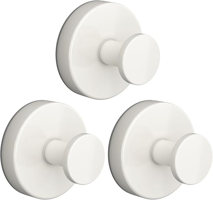 2026 Suction Cup Hooks for Shower, Towel, Home Storage, Window, Bathroom, Wreath, Kitchen, Class Door, Mirror, No-Drill Removable Heavy Duty up to 15 lbs Hook Holder (3 Pack, White)