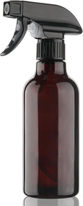 Hethyo Glass Spray Bottles 12oz Empty Spray Bottle Mist/Stream Spraying Small Refillable Containers for Hair Care, Cleaning Solutions, Plants, Essential Oils 1 Pack (Brown-1, 12oz)