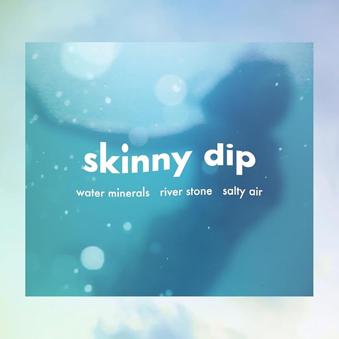 Moodcast Skinny Dip Scented Candle - Aesthetic Candle for Home, Salty Air, River Stone & Water Minerals, Clean Coco Wax Blend, Vegan, Paraben Free, 45-Hour Long Lasting Burn - 8oz