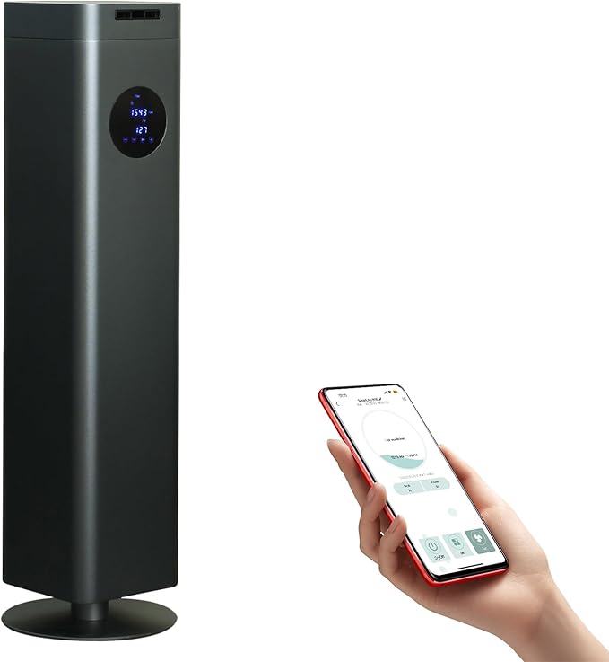 Waterless Diffuser 1500ml Large 25in Essential Oil Machine, Hotel Collection Aroma Cold Air Nebulizer, Smart APP & WiFi & Touch Control 4000 Sq. Ft for Whole House,Office,Mall (Titanium Gray)