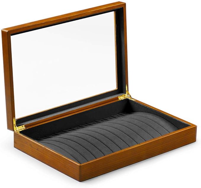 Oirlv Solid Wooden Necklace/Bracelet/Pendant Jewelry Organizer Box 13 Lattice Necklace Showcase Display Holder