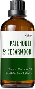 Patchouli & Cedarwood Fragrance Oil, 100ML Premium Fragrance Oil for Soap & Candle Making, MitFlor Single Scented Oil for Diffuser, Masculine Home Fragrance