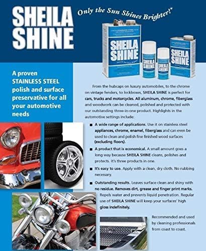 Sheila Shine 32oz Stainless Steel Cleaner and Polish - Cleans, Polishes & Protects Kitchen Appliances, Refrigerators, Sinks, Ovens & Grills - Leaves Streak Free Shine - Stainless Steel Spray Cleaner