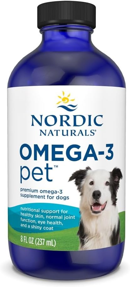 Nordic Naturals Omega-3 Pet, Unflavored - 8 oz - 1380 mg Omega-3 Per Teaspoon - Fish Oil for Medium to Large Dogs with EPA & DHA - Promotes Heart, Skin, Coat, & Immune Health