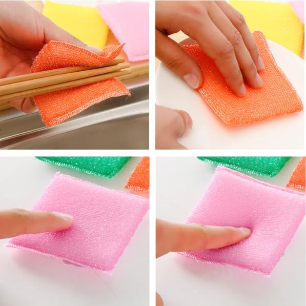 4 Pcs Sponges for Kitchen - Non Scratch Dish Sponge or Dish Scrubber for Dishwashing - Kitchen & Household Cleaning Scrub - Scrubbers for Dishes, Pots, Pans, Sink