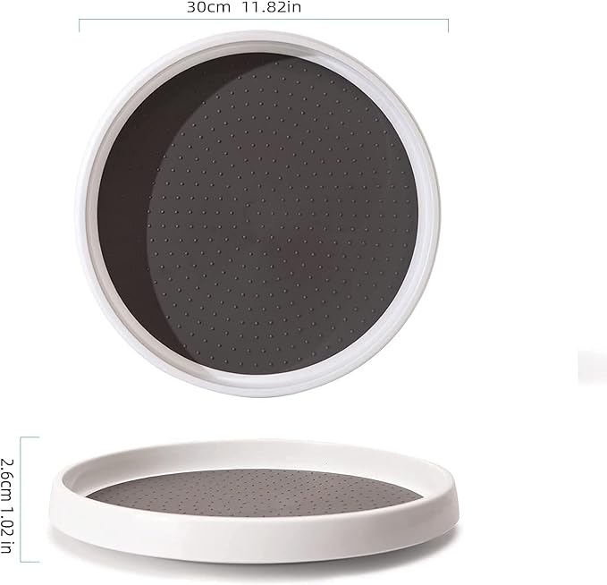 10 Inch Non-Skid Lazy Susan Organizers - Turntable Rack for Cabinet, Pantry Organization and Storage, Kitchen, Fridge, Bathroom Makeup Vanity Countertop, Under Sink Organizing, Spice Rack