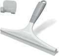 Anjinwiper Silicone Shower Squeegee for Glass Doors with Hook, Window Squeegee for Shower Doors, Kitchen, Mirrors and Tiles, Glass Squeegee Bathroom Shower(10 inch, Gray)