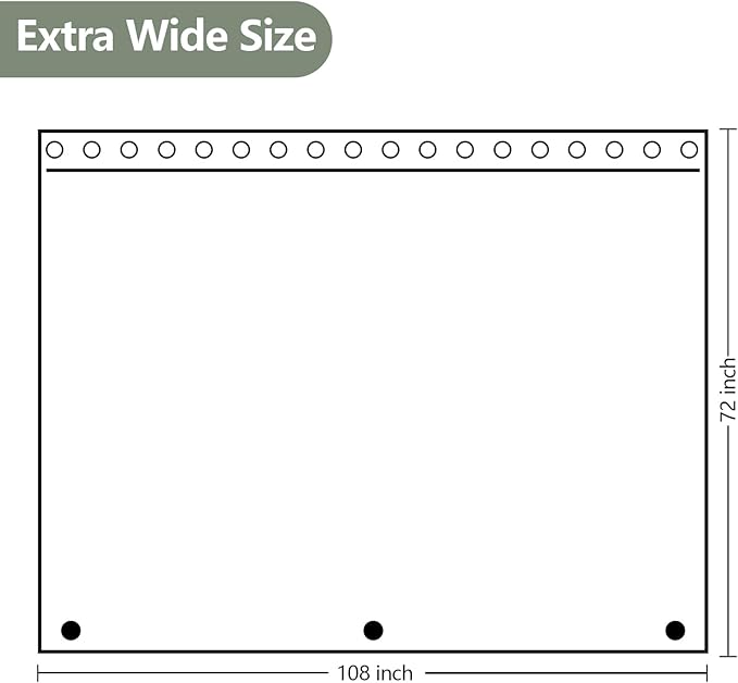 Waterproof Frosted Shower Curtain Liner 108 inches Wide, Bpa-Free EVA Shower Liner with 3 Extra-Large Magnets, 108''W x 72''L Plastic Shower Curtain 3D Silk Translucent for Bathroom Privacy