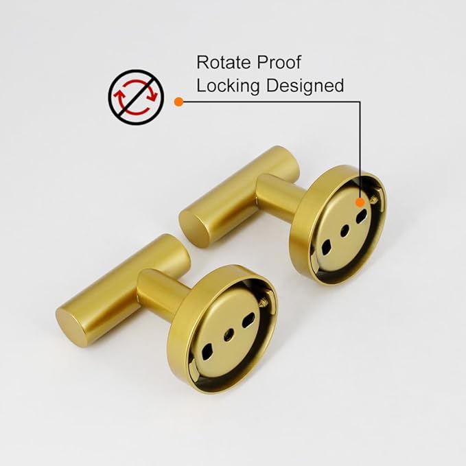 SUS 304 Stainless Steel Bathroom Towel Hooks Coat Hook Round Clothes Wall Mounted Towel Coat for Bath Kitchen Garage Hotel, Gold
