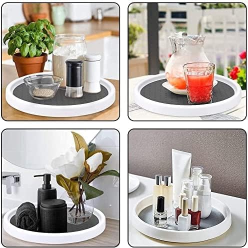 10 Inch Non-Skid Lazy Susan Organizers - Turntable Rack for Cabinet, Pantry Organization and Storage, Kitchen, Fridge, Bathroom Makeup Vanity Countertop, Under Sink Organizing, Spice Rack