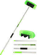 Jisejima Five-Sided Car Wash Brush with Long Handle，Soft Bristle Scrub Cleaning Mop with Extendable Handle for Car, SUV, Truck, Caravan, Boat, House Siding, Sweep Snow 60”/151cm