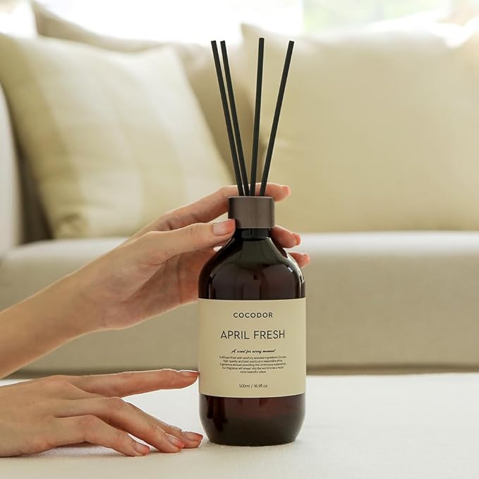 COCODOR Premium Reed Diffuser/Woody Hotel /16.9oz /1 Pack/Large Capacity Fragrance Scent Oil Stick Diffuser Set for Bedroom Bathroom Home Décor