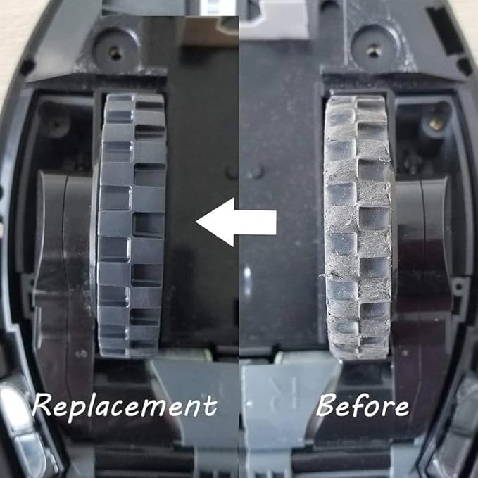 Drive Wheel Tires Compatible for iRobot Roomba s9 (9150) and s9+ (9550) Series Robot Vacuums (Includes 2 Side Brushes, 4 Drive Wheels, 2 Dust Bags, 1 Screwdriver)