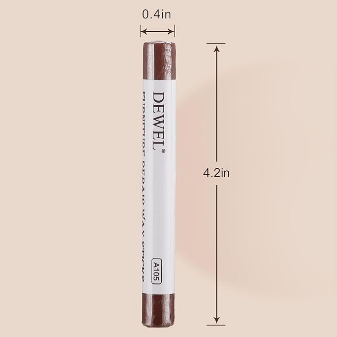 DEWEL Furniture Repair Crayon, 6 Colors Wood Filler Sticks, Wood Scratch Repair Wax for Filling Scratches, Cracks, Holes, Dents, Scuffs, Dings - A Simple and Convenient Wooden Repair Solution