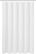 N&Y HOME Longer Shower Curtain Liner Fabric 72 x 75 inches, Hotel Quality, Washable, White Spa Bathroom Curtains with Grommets, 72x75