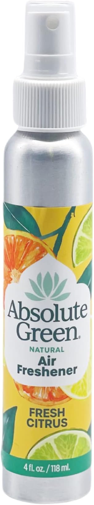 Absolute Green Air Freshener Room Spray, Non-Toxic, Cover Odors, Safe around Kids and Pets, Natural Fresh Citrus Scent 4oz (1 Pack)