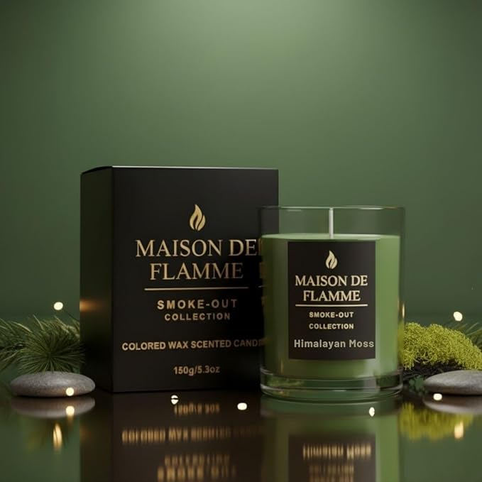 Himalayan Moss Soy Scented Candle – 150g / 5.3 oz Aromatherapy Green Candle, Hand-Poured Soy Wax Blend with Cotton Wick, Long-Lasting Home Fragrance for Relaxation & Bedroom Décor