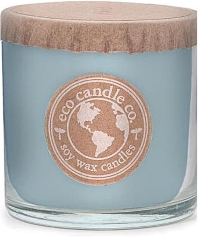 ECO CANDLE CO. Recycled Candle, Cedar & Sandalwood, 6 oz. Double Wick - Scents of Fresh Ozone, Lily,Cedar & Sandalwood- 100% Soy Wax, No Lead, Hand Poured, Midwest Grown Soybeans