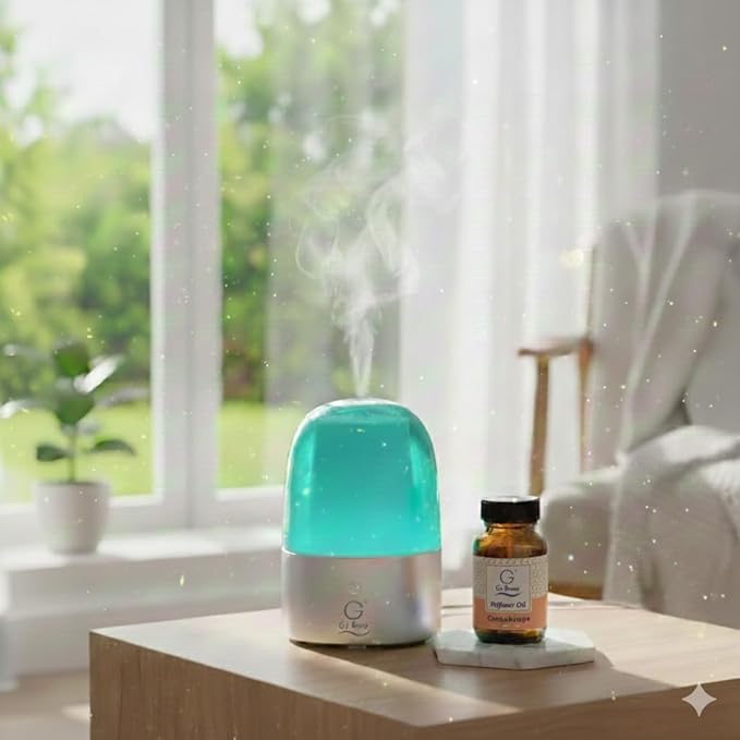 G’s Breeze Smart Diffuser with Refill – Bluetooth & Wi-Fi App Control, Gradient LED Lighting, Adjustable Scent Intensity, Low Noise, 24 Hour, Aromatherapy Diffuser for Home & Office - Cantaloupe