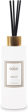 COCO by Stone 5oz Reed Diffuser (Amber) Luxury Scented Oil Diffuser Aromatherapy, Reed Diffusers for Home, Diffusing Oil Fragrance,Fragrance Products, Reed Diffusers for Home, Vegan