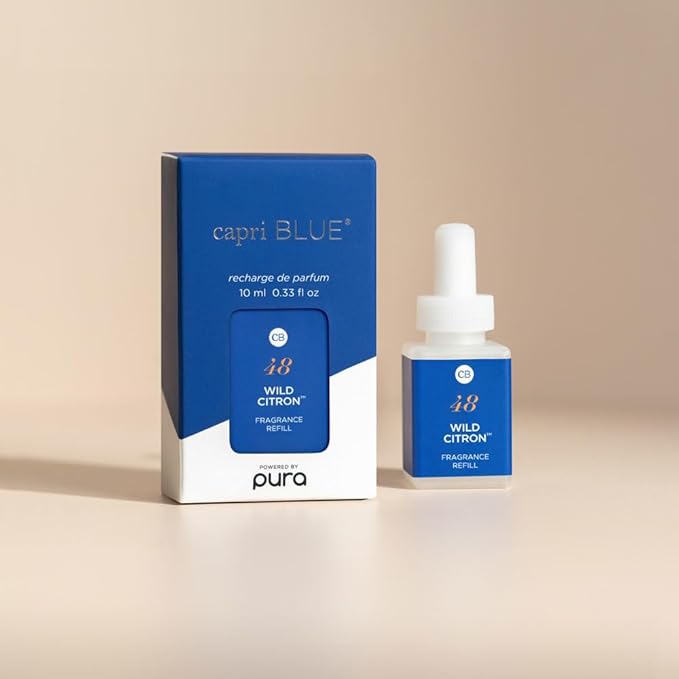 Capri Blue Pura Smart Home Plug-in Diffuser Refills – Includes 2 Capri Blue Pura Refills for Plug in Diffusers for Home - Long Lasting Luxury Scents - Wild Citron (Pack of 2)