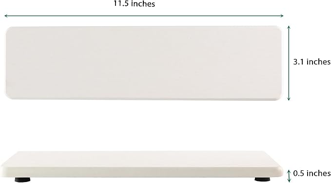 NiuYichee 2 Pcs Water Absorbing Stone Trays, Kitchen/Bathroom Sink Soap Dish, Diatomite Tray Used for Hand Soap & Cosmetic Bottles in The Modern Home, 3.15" W x 11.8" L, White