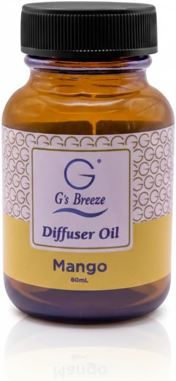 G's Breeze Mango Diffuser Oil – 60ml Soft & Soothing Mango Scent, Long-Lasting Aroma for Nurseries, Bedrooms, & Living Rooms, Easy Refill for Fragrance Oil Diffuser