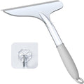 Shower Squeegee for Glass Shower Doors Bathroom Tile Mirror – Streak-Free Silent Window Cleaner with Non-Slip Handle and Adhesive Hook for Car and Home Cleaning