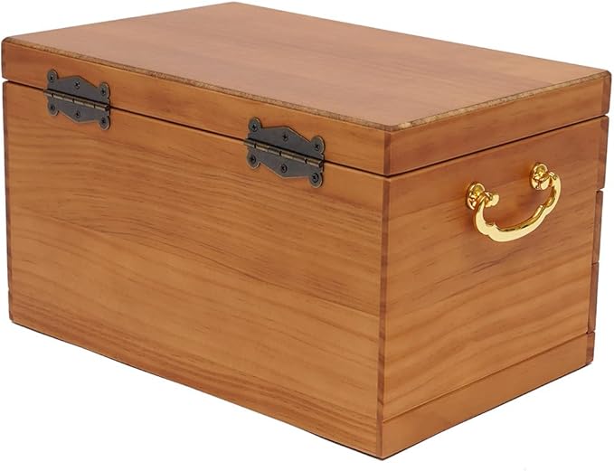 Eapmic Extra Large 3 Layers Wooden Jewelry Box Jewelry Case Cabinet Armoire Ring Necklacel Gift Storage Box Organizer(3 Layers,W/mirror)
